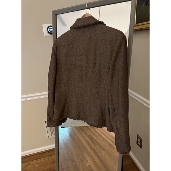 Bob Mackie Brown Tan Suit Coat Jacket Blazer Size 16 - Picture 6 of 6